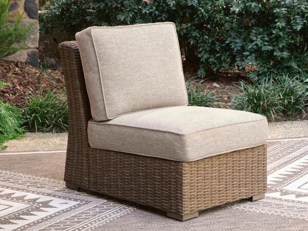 Laguna Heights Outdoor Armless Chair with Cushion - Image 3