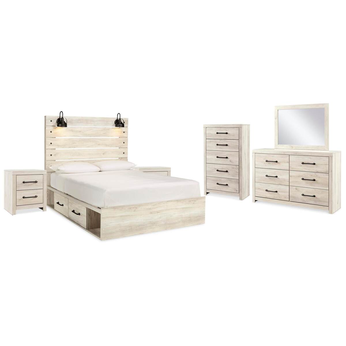 98990663ac28ab2ceba8fa8a5f412512 Cambeck Queen Panel Storage Bed, Dresser, Mirror, 2 Chests and 2 Nightstands - Image 1
