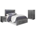 Lodanna Queen Storage Bed, Chest and Nightstand