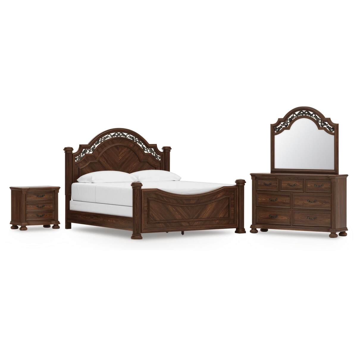 9a6f943e4ceed8cb8146d10170cc254b Lavinton King Poster Bed, Dresser, Mirror and Nightstand - Image 1