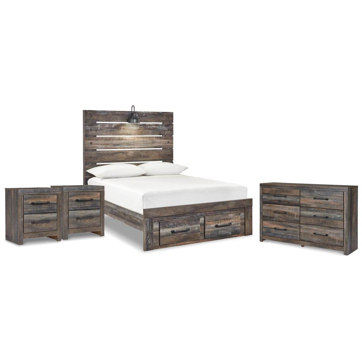 9aa703dc01bff388527a6fc271c61134 Drystan Full Storage Bed, Dresser and 2 Nightstands - Image 1