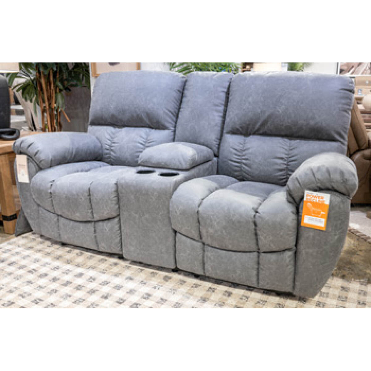 9b8f9f96107d6f1961610751e7421818 Bakerstein Power Reclining Loveseat with Console - Image 1