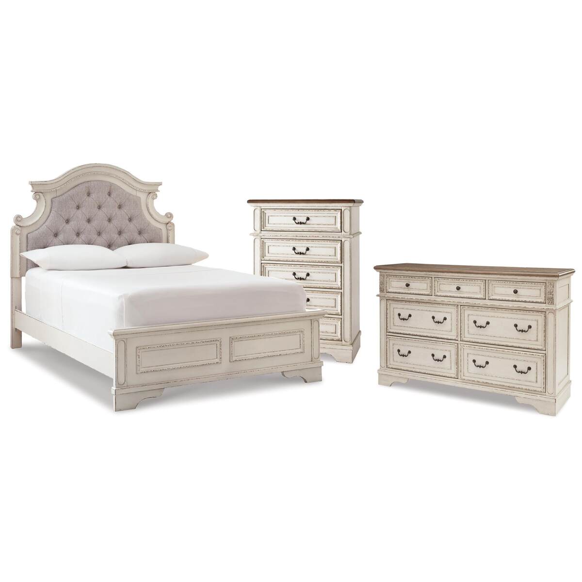 9bd2f39bc7ebab48e68b7e1d20269138 Realyn Full Panel Bed, Dresser and Chest - Image 1