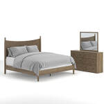 Linden Row King Post Panel Footboard with Rails