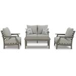 Visola Outdoor Loveseat, 2 Lounge Chairs and Coffee Table - Image 3