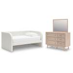 Arloster Twin Upholstered Day Bed, Dresser and Mirror