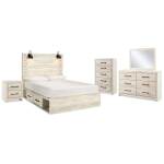 Cambeck Queen Panel Storage Bed, Dresser, Mirror, Chest and Nightstand