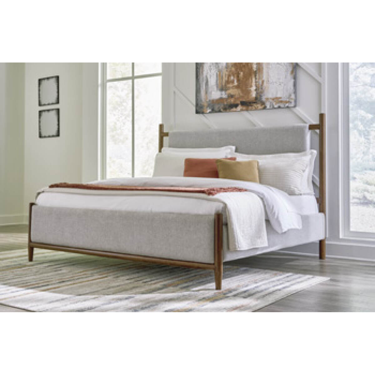 9e81464452a43e6323845551aa5c6ca5 Lyncott King/California King Upholstered Headboard/Footboard/Slats - Image 1