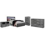 Baystorm King Panel Storage Bed, Dresser, Chest and 2 Nightstands - Image 2
