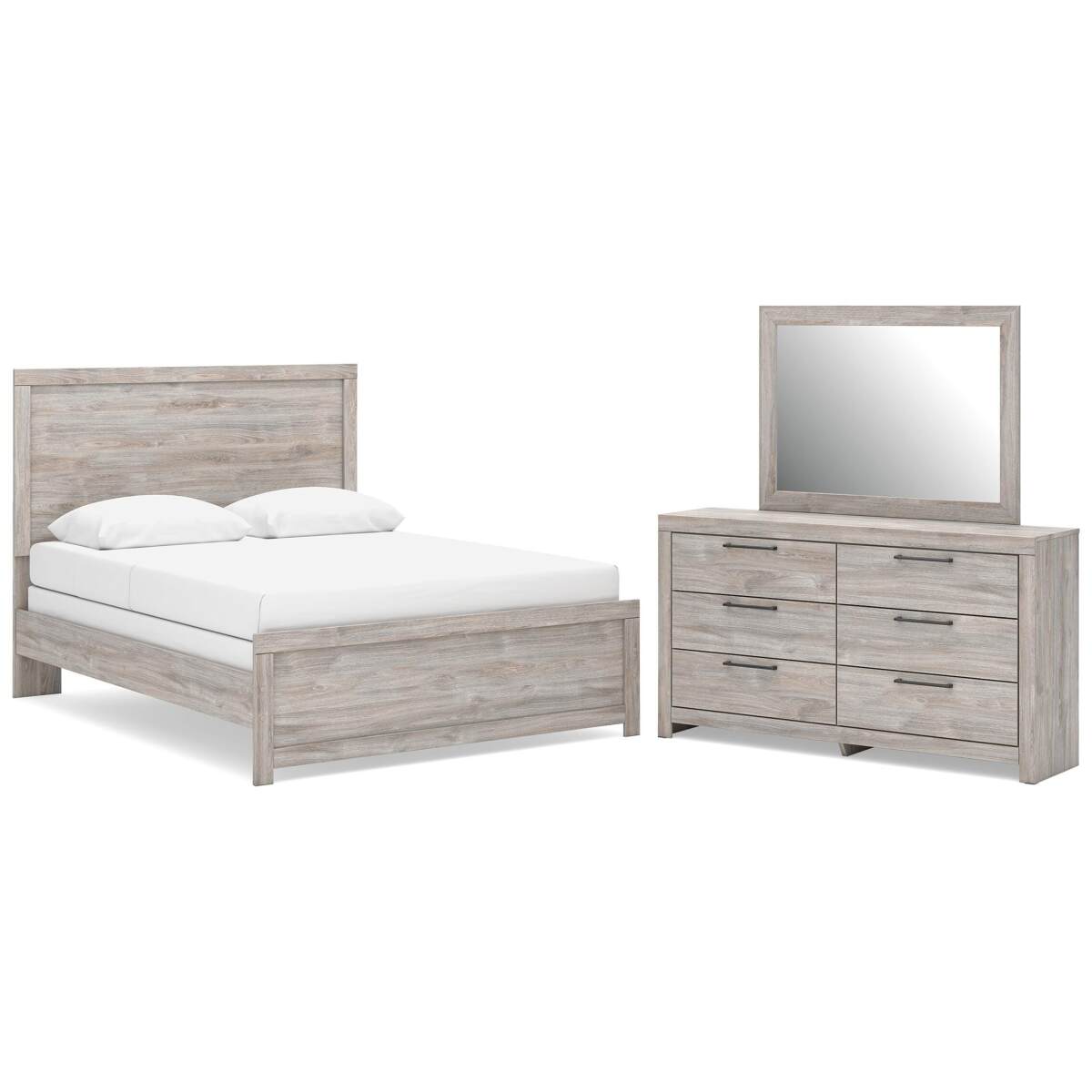 9eff6fba2a6333b00e6e7d4eebc4b80d Broachmyn Queen Panel Bed, Dresser and Mirror - Image 1