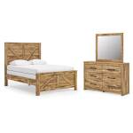 Maystonna Queen Crossbuck Panel Bed, Dresser and Mirror