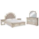 Realyn King Panel Bed, Dresser, Mirror and 2 Nightstands