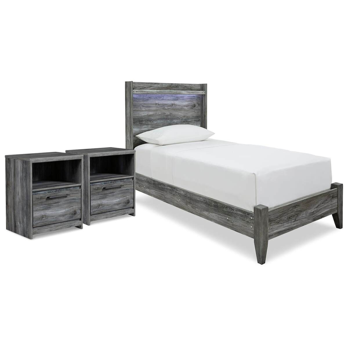 a0bda49384fac793814d4c3209cc1ba2 Baystorm Twin Panel Bed and 2 Nightstands - Image 1