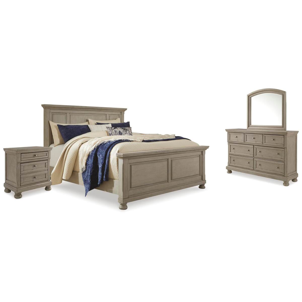 a0e15a71ca4da482c1cd50045e269166 Lettner King Panel Bed, Dresser, Mirror and 2 Nightstands - Image 1