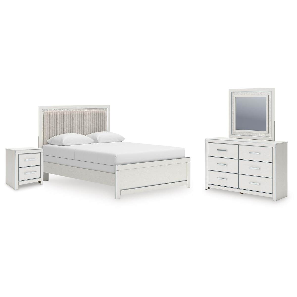 a2356c66acc37888ed531bb3c49d3d85 Zuraleus Queen Upholstered Panel Bed, Dresser, Mirror and Nightstand - Image 1