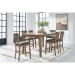 Urbinforte Counter Height Extension Dining Table and 6 Barstools - Image 3