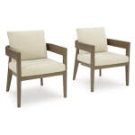 Serene Bay Outdoor Dining Arm Chair with Cushion (Set of 2)