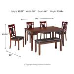 Bennox Dining Table and Chairs with Bench (Set of 6) - Image 5