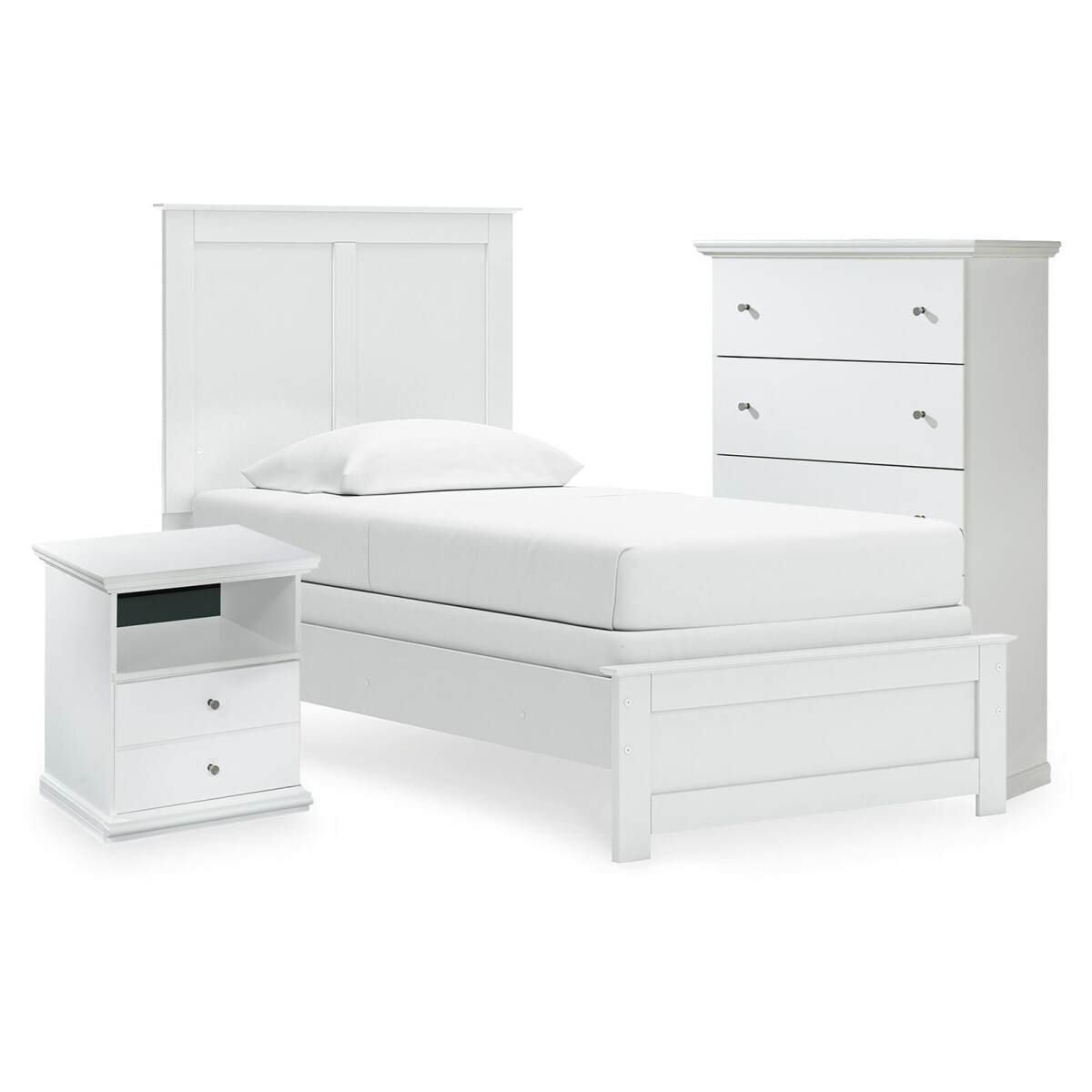 a34db41d1ee65124c62ab9b7e04a7321 Bostwick Shoals Twin Panel Bed, Chest and Nightstand - Image 1