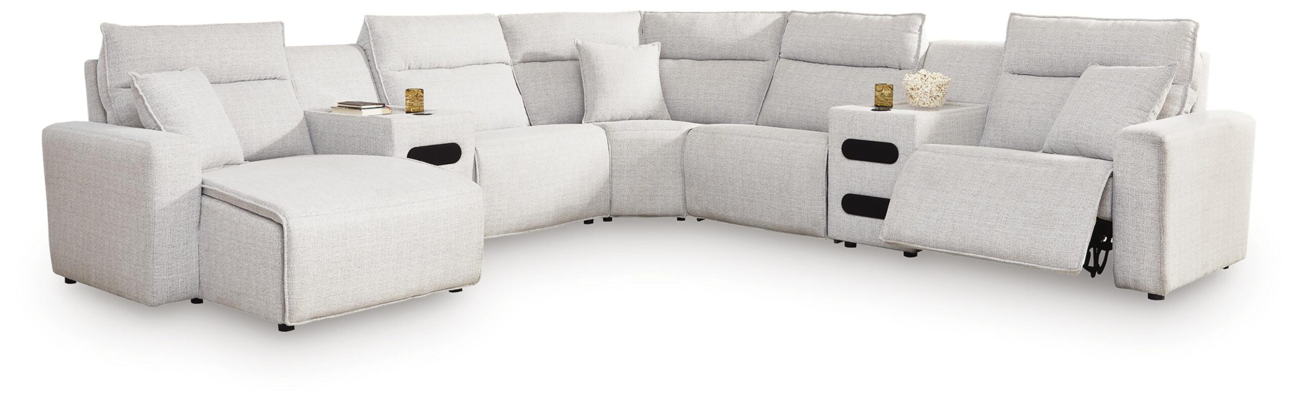 a3b535e11f4da6923ba878d608c3f3ed Modmax II 7-Piece Power Reclining Sectional with Chaise and Audio Consoles - Image 1