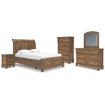Feddinger Queen Sleigh Bed, Dresser, Mirror, Chest and Nightstand