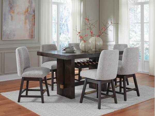 Burkhaus Counter Height Dining Table and 6 Barstools - Image 2