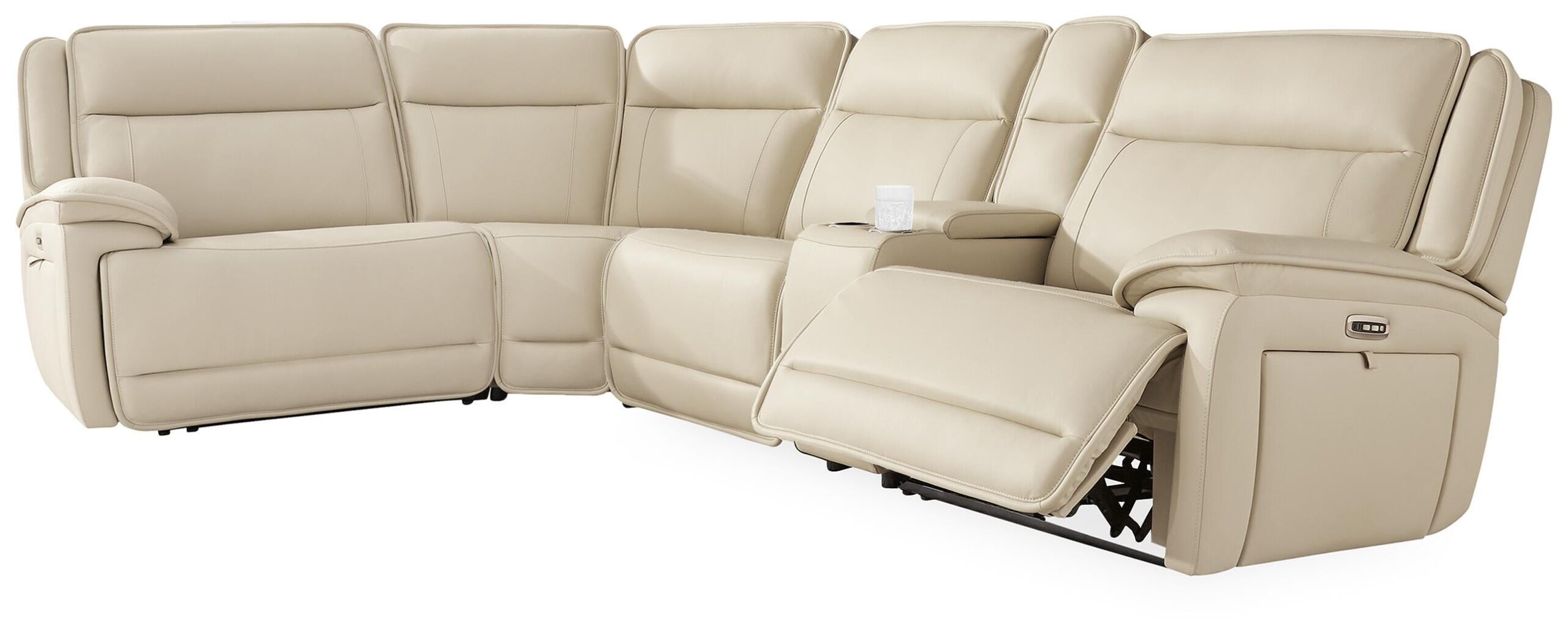 a4ba3b3ef1968f8ff1005b6746cb0a17 Double Deal 5-Piece Reclining Sectional with Console - Image 1