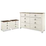 Willowton Dresser and 2 Nightstands