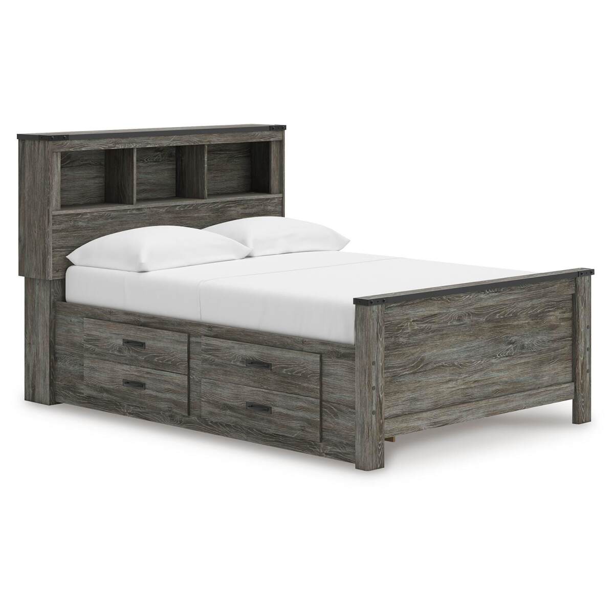 a5658f9e1cceb6b8321db37f20990055 Frandern Full Bookcase Panel Bed with Storage - Image 1