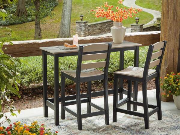 Shoreline Beach Outdoor Counter Table and 2 Barstools - Image 3