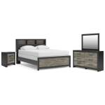 Broachmyn Queen Bookcase Panel Bed, Dresser, Mirror and Nightstand