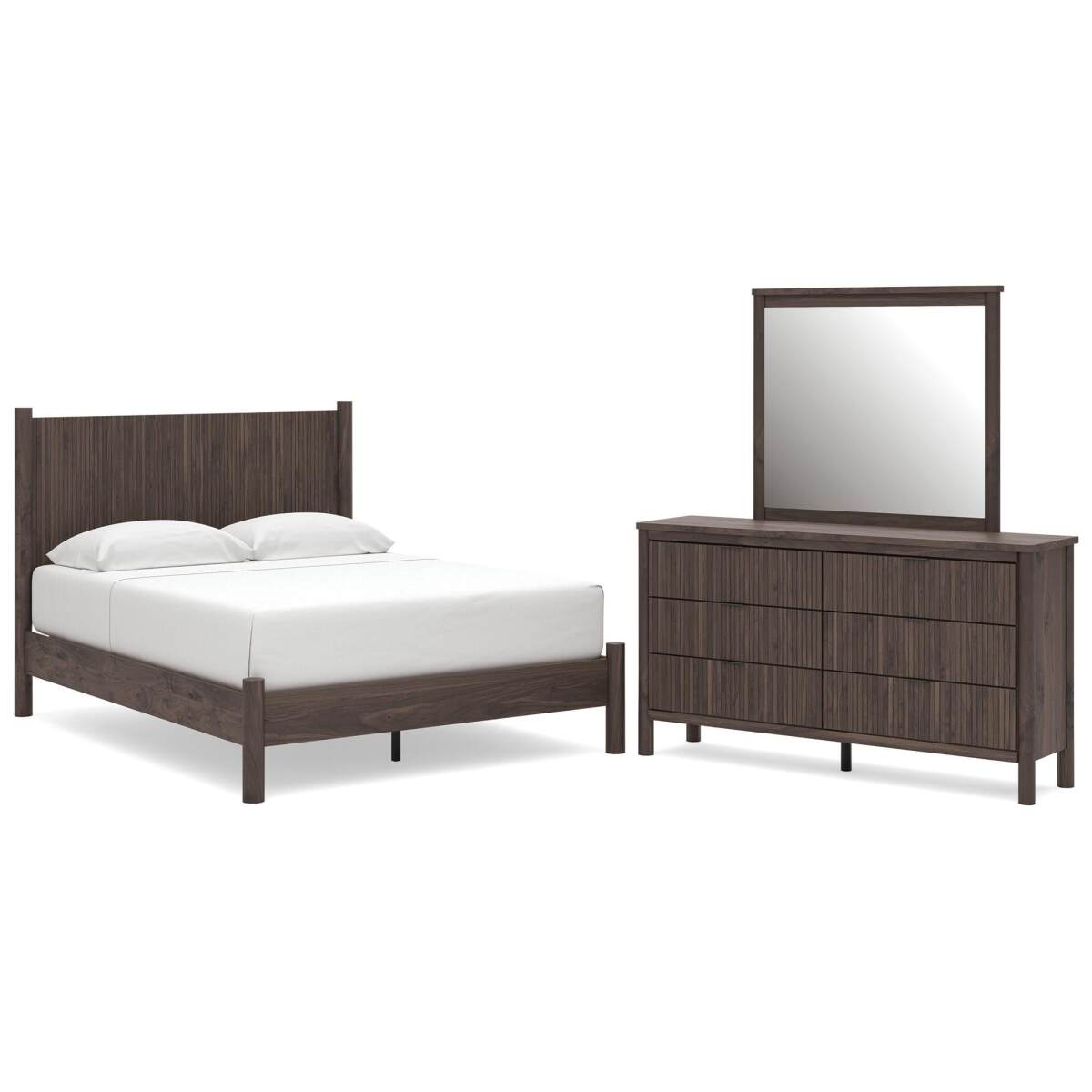 a5fae22ba20255e49c6138a26c1ff07d Pamytta Queen Panel Platform Bed, Dresser and Mirror - Image 1