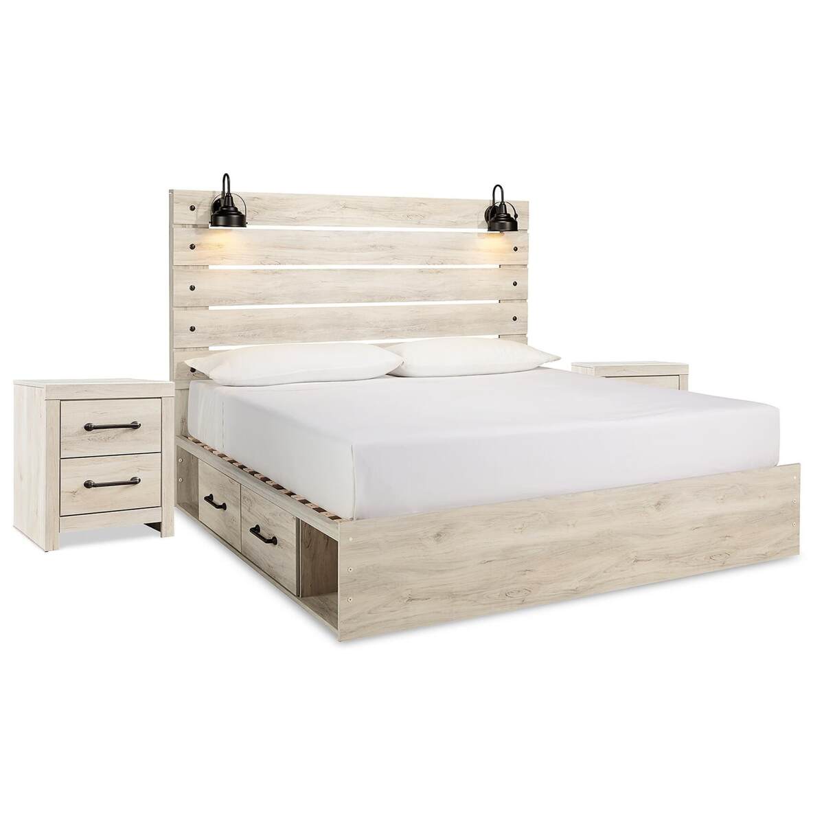 a6eb8042c654d18a07ad781cf89c02a6 Cambeck King Panel Bed with Storage and 2 Nightstands - Image 1