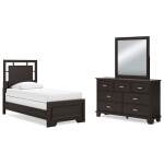 Covetown Twin Panel Bed, Dresser and Mirror