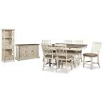 Bolanburg Counter Height Table with 6 Barstools, Server and Display Cabinet