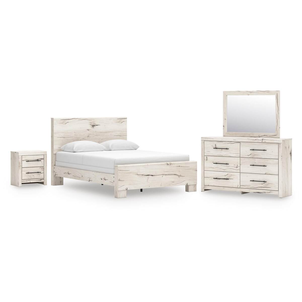 a7a67fa2444c5ab20e4419702255dea2 Lawroy Queen Panel Bed, Dresser, Mirror and Nightstand - Image 1