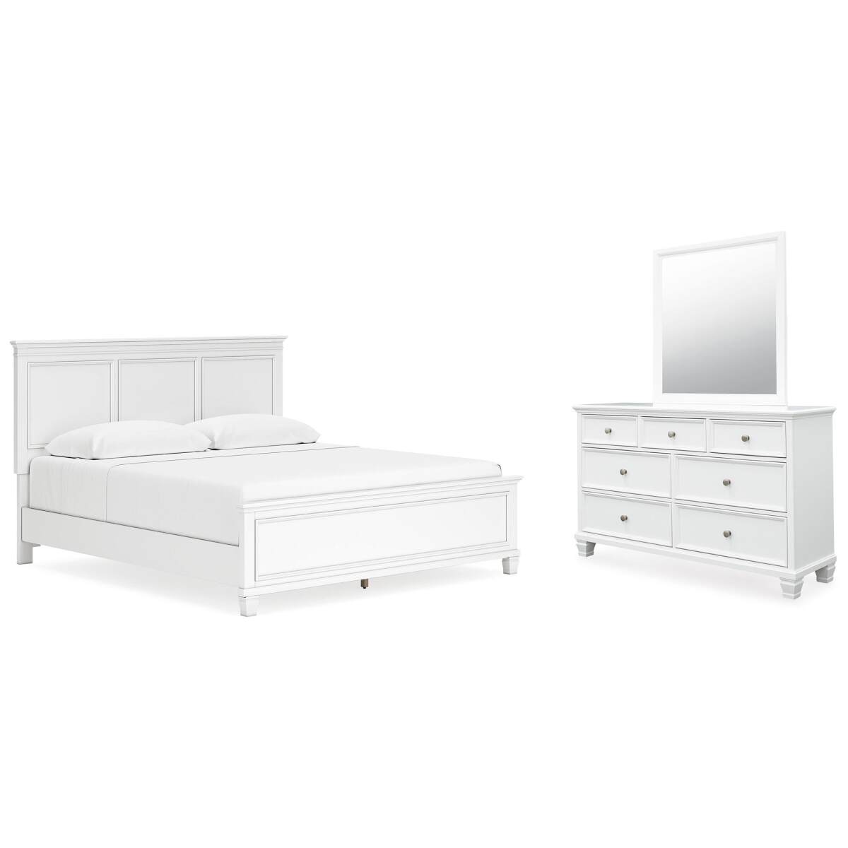 a7c773c6745670bc696f500ebaf85ef8 Fortman King Panel Bed, Dresser and Mirror - Image 1
