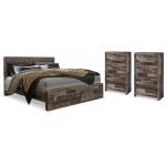 Derekson Queen Storage Bed and 2 Chests