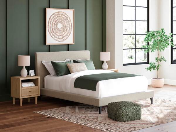 Cielden Queen Upholstered Bed, Dresser and Mirror - Image 17