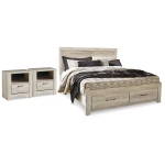 Bellaby King Storage Bed and 2 Nightstands