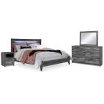 Baystorm King Panel Bed, Dresser, Mirror, and Nightstand