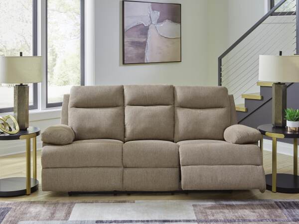 Side-Swipe Reclining Sofa with Drop Down Table - Image 3