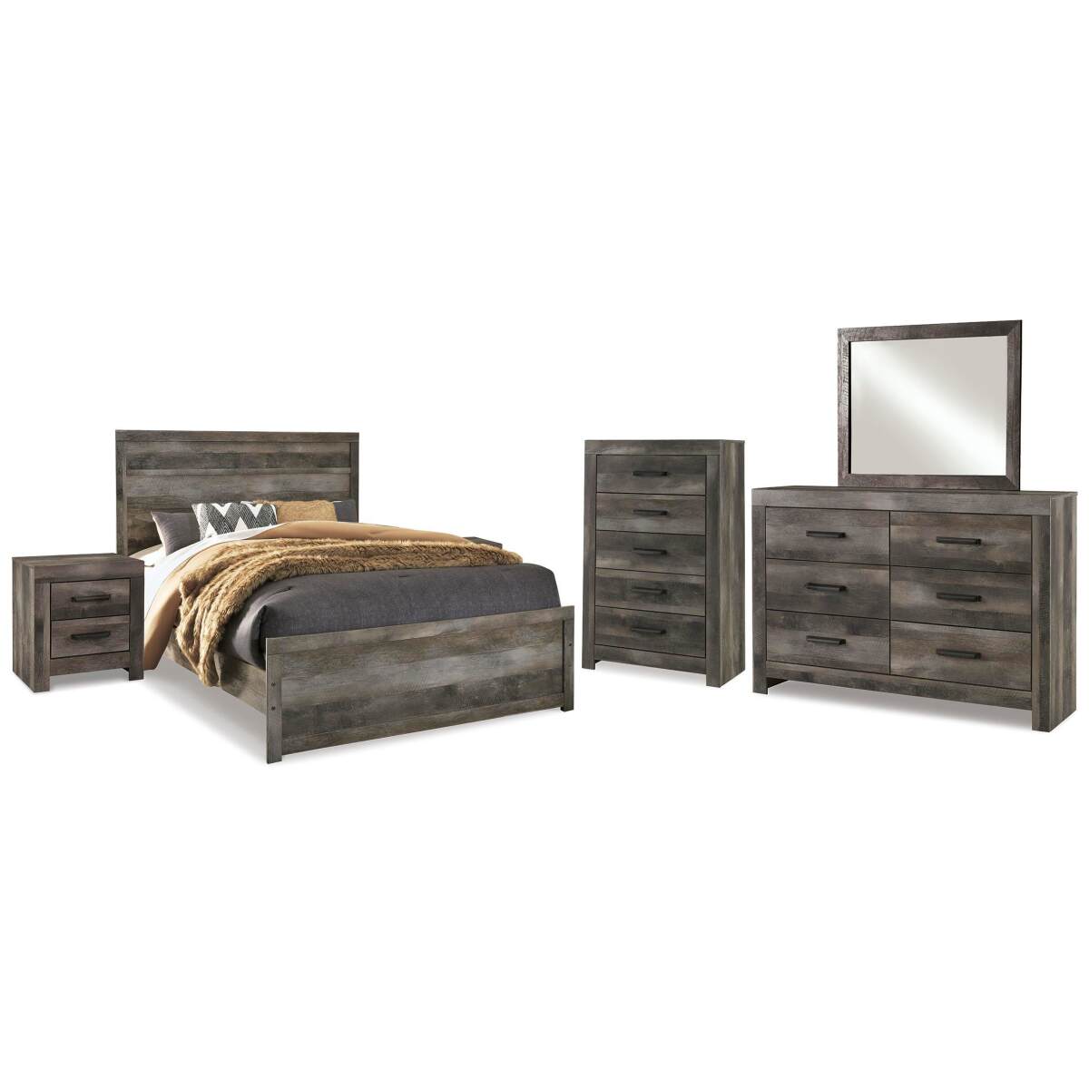 ad6f63b3c5806a3f8f82d203fbccc307 Wynnlow Queen Panel Bed, Dresser, Mirror, Chest and 2 Nightstands - Image 1
