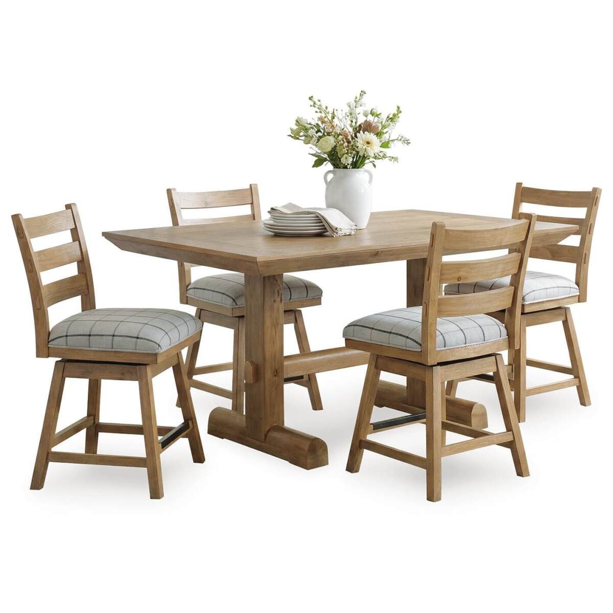 adf2eab0c1e5630f8831475bc80937b6 Ridgester Counter Height Dining Table and 4 Barstools - Image 1