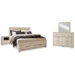 Bellaby King Panel Storage Bed, Dresser, Mirror and 2 Nightstands