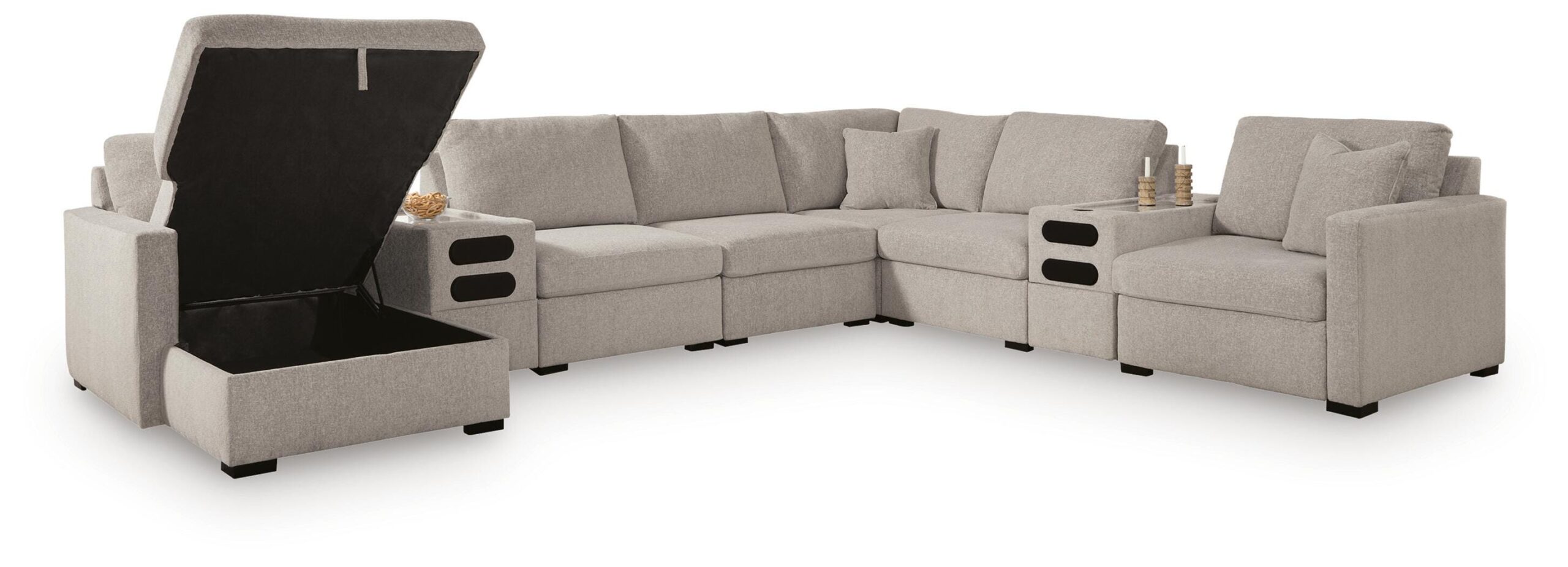 ae6f2941d8e37b80063a77d76954d6b9 ModMax Luxe 8-Piece Sectional with Storage Chaise and Audio Consoles - Image 1