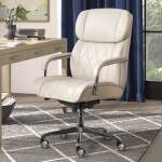 Sutherland Quilted Leather Office Chair, Light Ivory - 44813C-LZB - Image 12