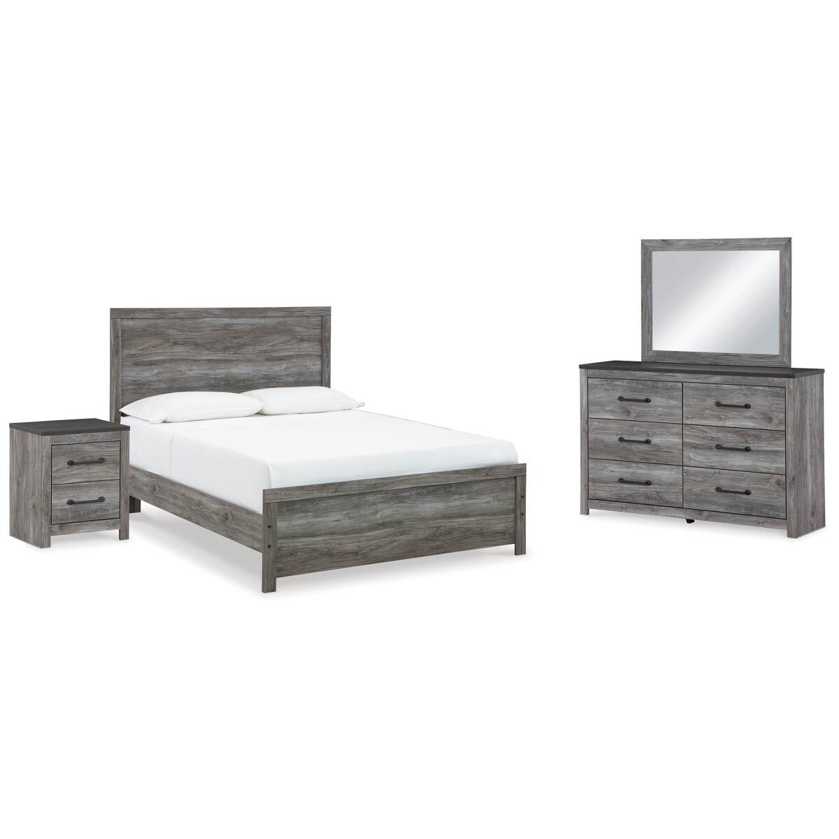 aee6bcb2435fda7fde8354229246e54f Bronyan Queen Panel Bed, Dresser, Mirror and Nightstand - Image 1