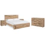 Hyanna Queen Storage Bed, Dresser and 2 Nightstands