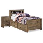 Trinell Twin Panel Bed with Storage and Nightstand